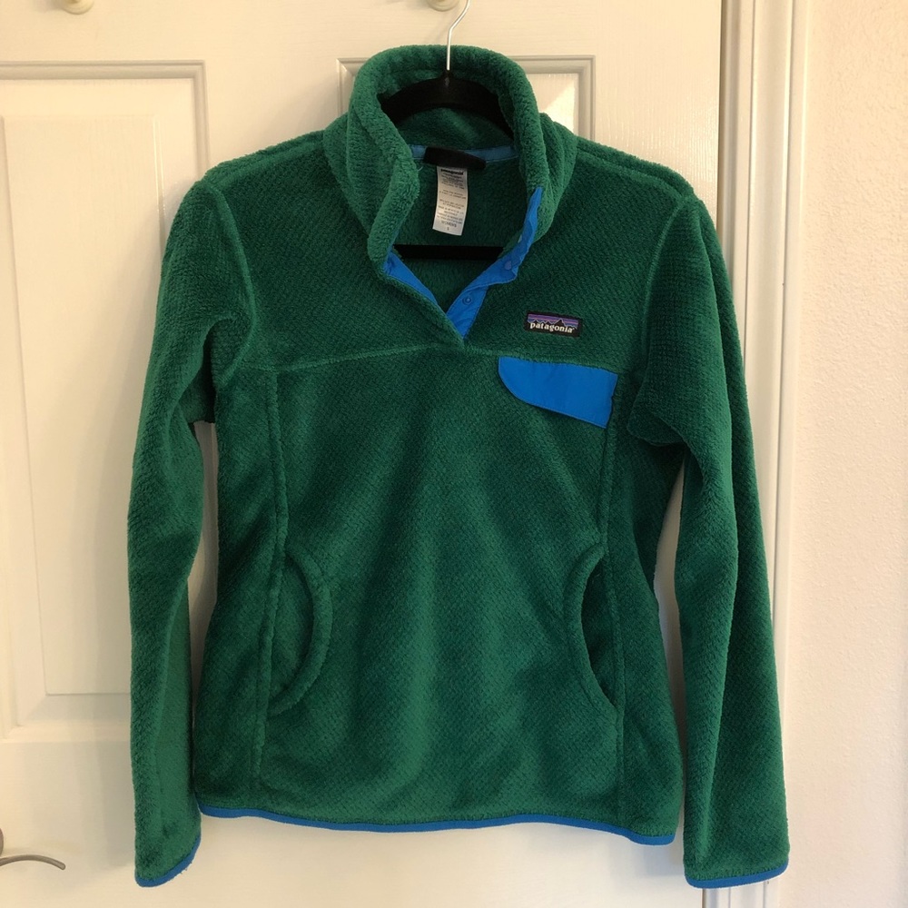 Patagonia Re-Tool Snap Pullover Fleece Sweater, Green, Size Small, EUC